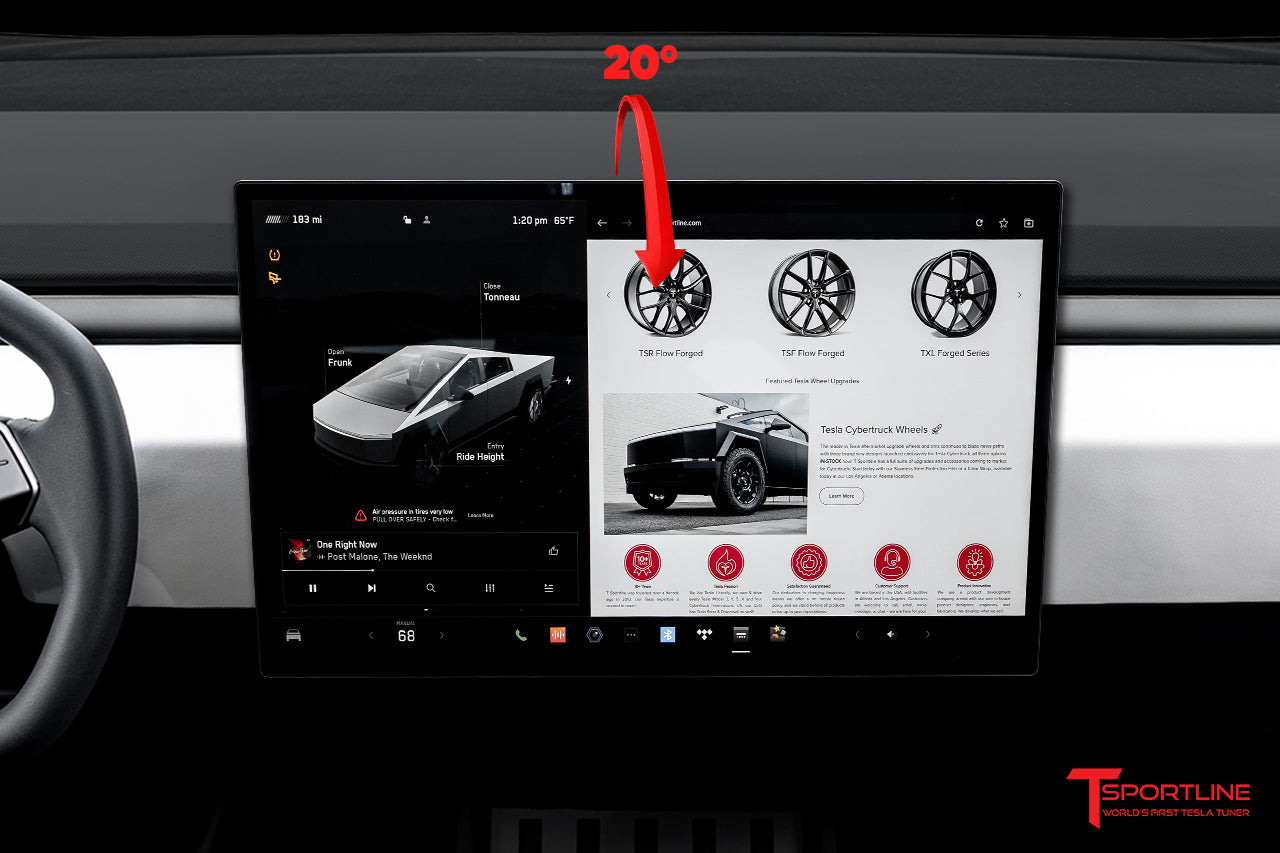 Tesla Cybertruck Center Screen 4-Way Rotating Swivel & Tilt Kit