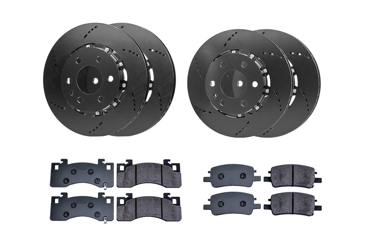 Tesla Cybertruck Lightweight Two-Piece High Performance Slotted &amp; Cross Drilled Brake Rotors