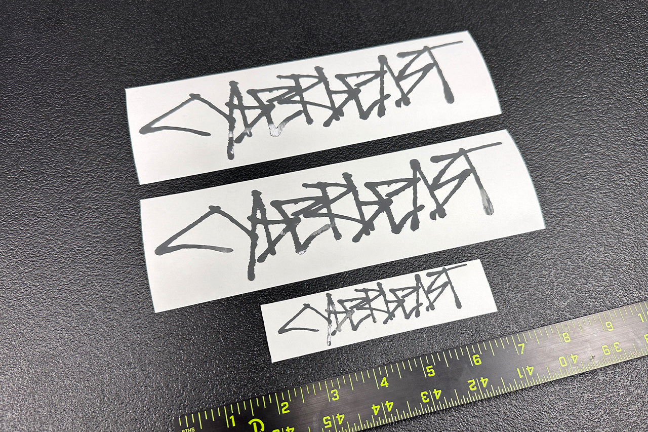 Custom Plotted Text in Tesla Cybertruck Graffiti Font - Vinyl Wrap Embossing or Overlay