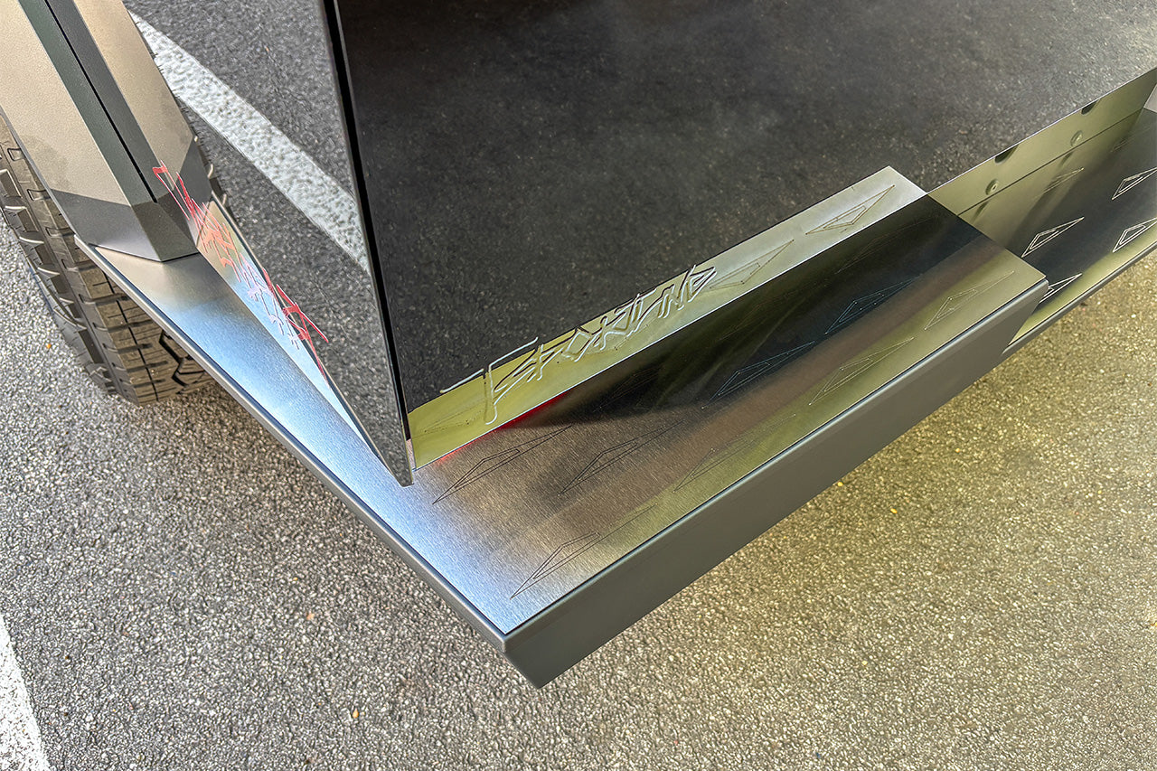 Stainless Steel Laser Etched Tesla Cybertruck Rear Bumper & Tailgate Armor Protection Cover Plates