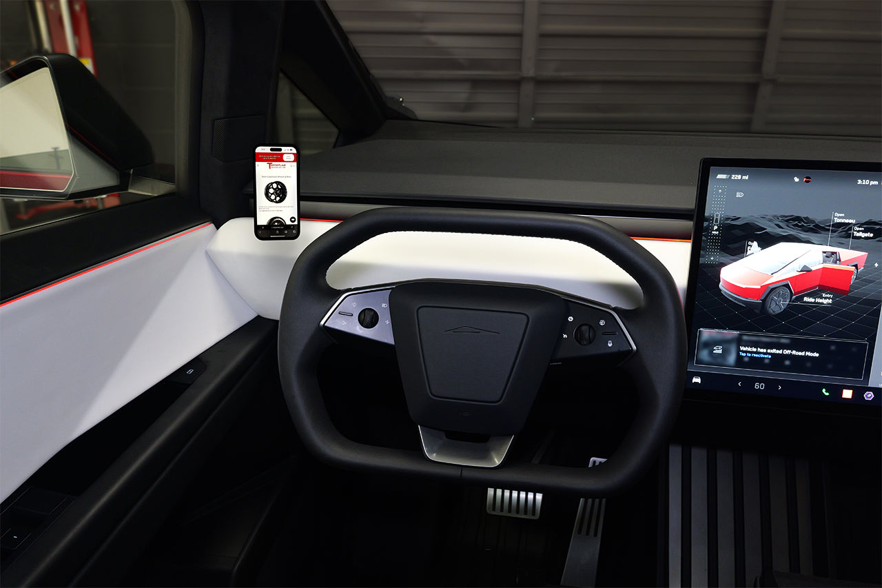Tesla Cybertruck Super Sturdy Bolt-on Phone Mount & Wireless MagSafe Charger