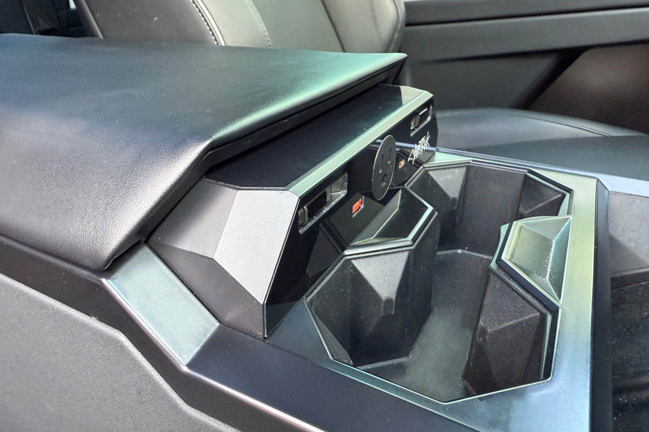 Tesla Cybertruck Center Console Phone and Quad USB / 110v AC Device Power Hub