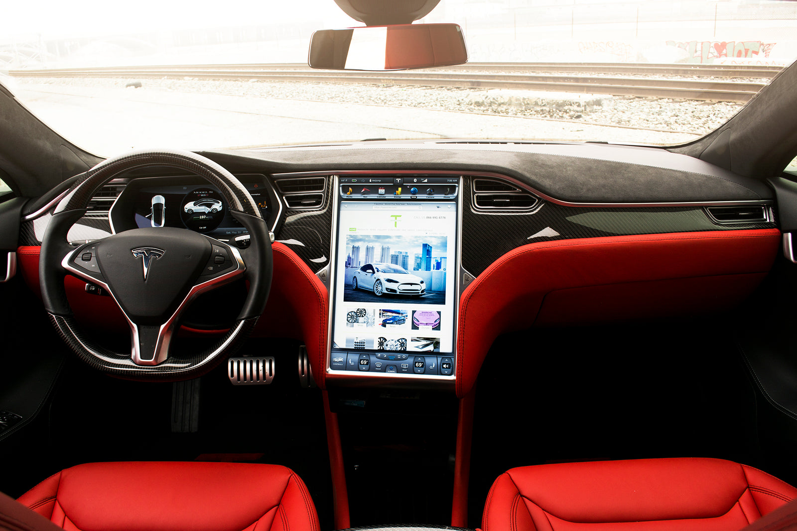 Custom Tesla Model Y Interior - T Sportline - Tesla Model S, 3, X & Y  Accessories