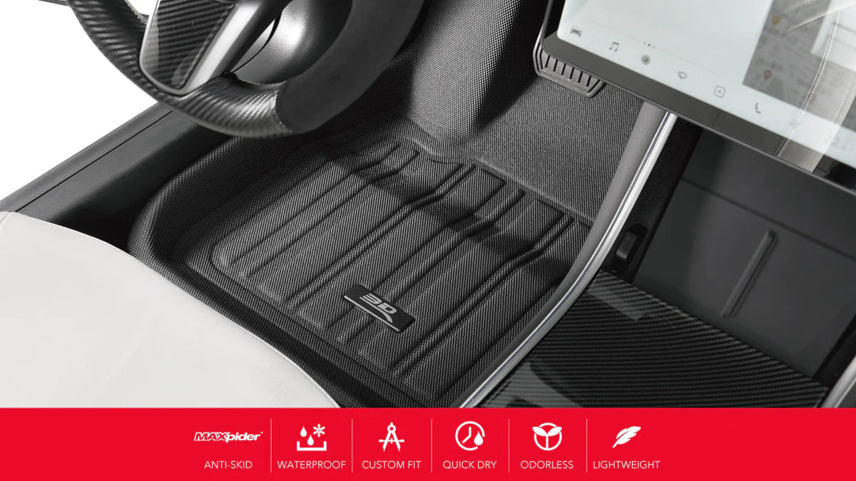 Tesla Model 3 Highland MAXpider 3D Elitect All-Weather Custom Fit Floor Liner Mats (set of 3)