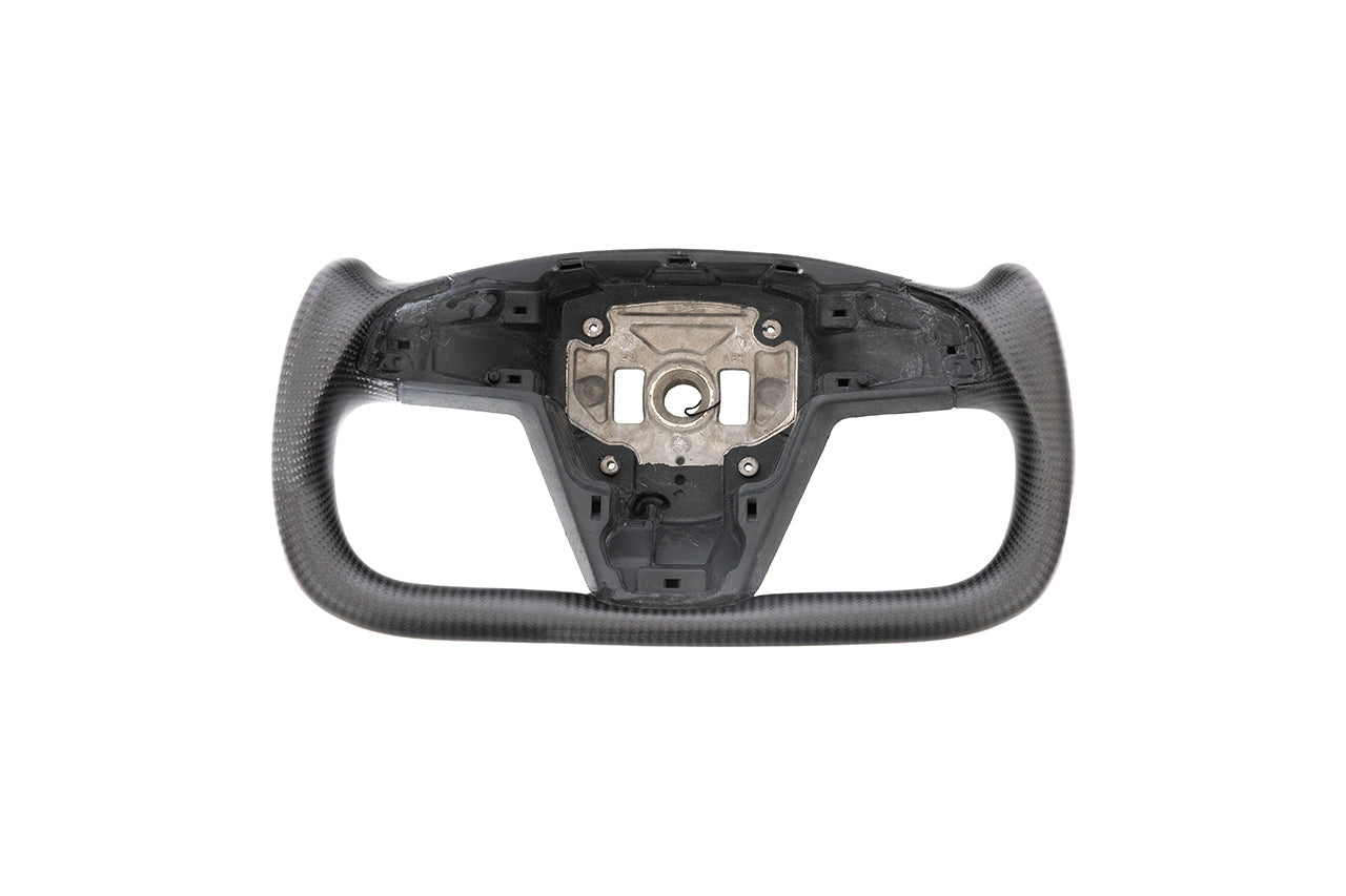 Model S / X Plaid & Long Range Carbon Fiber Yoke Steering Wheel 2021-2023