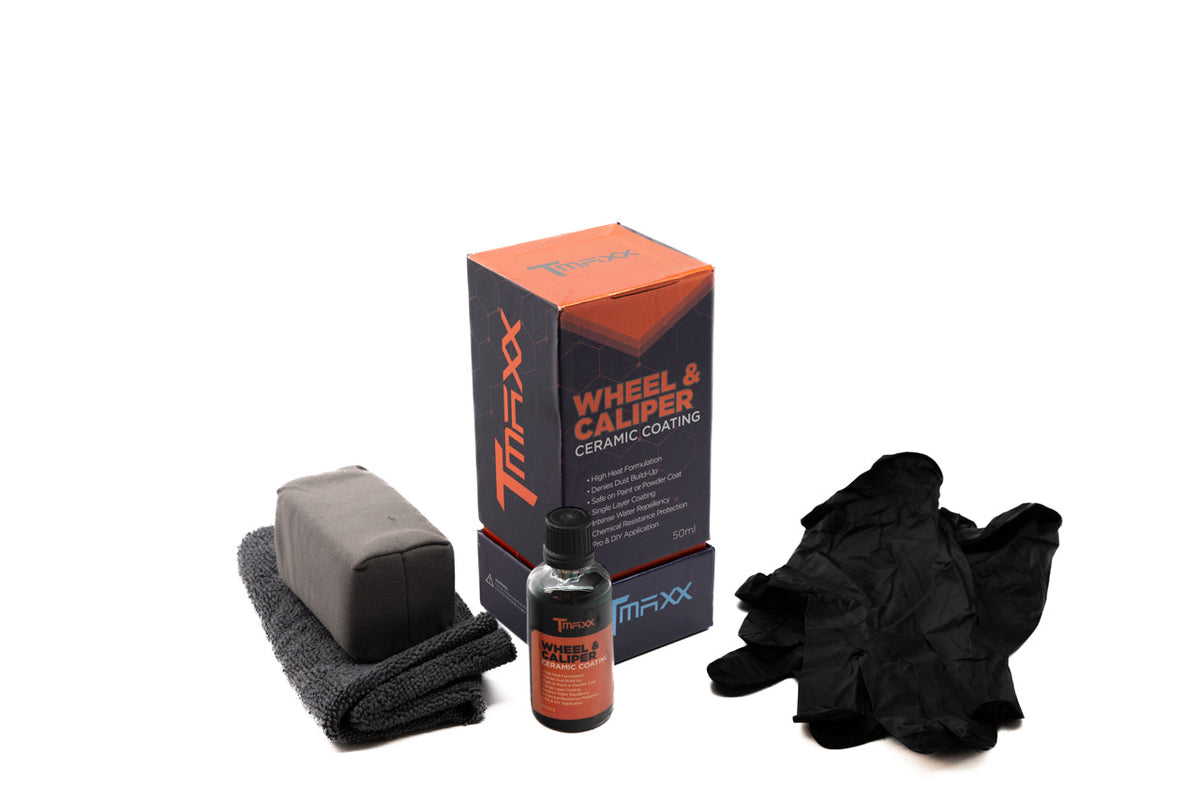 TMaxx Ceramic Coating for Tesla Wheels &amp; Brake Calipers (50ml) - Extreme Duty Surfaces Protection &amp; Applicator Kit