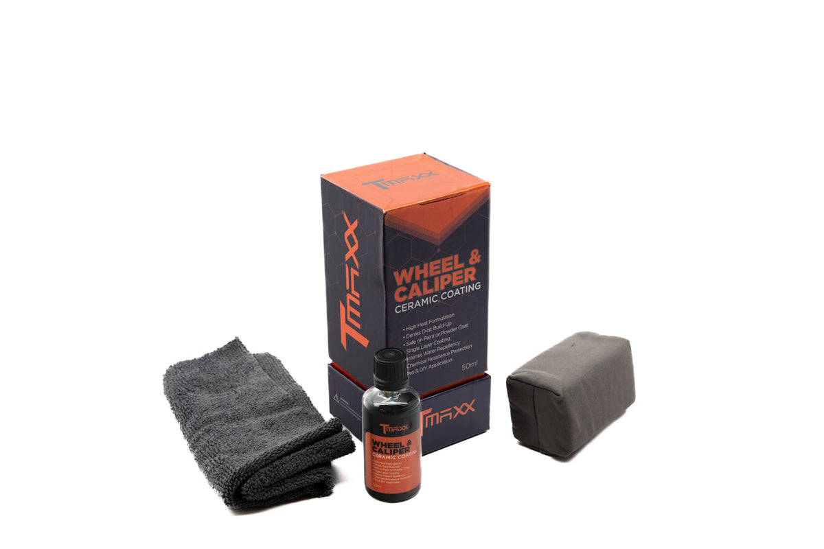 TMaxx Ceramic Coating for Tesla Wheels &amp; Brake Calipers (50ml) - Extreme Duty Surfaces Protection &amp; Applicator Kit