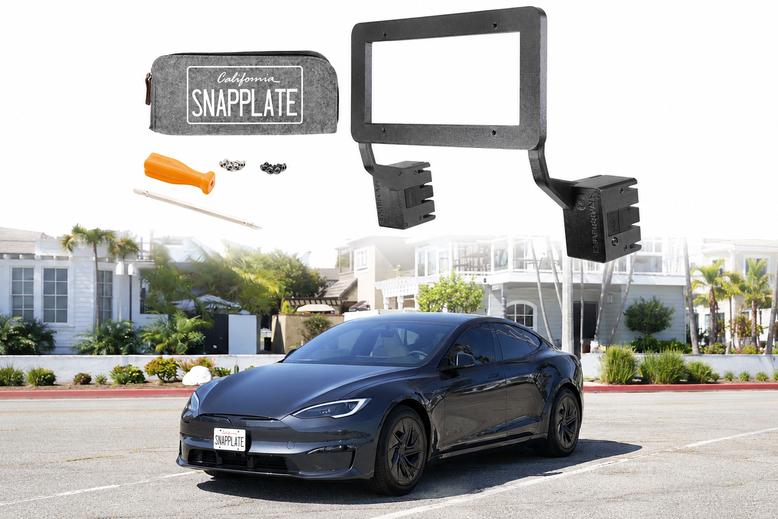 Tesla Model S SnapPlate Front License Plate Holder