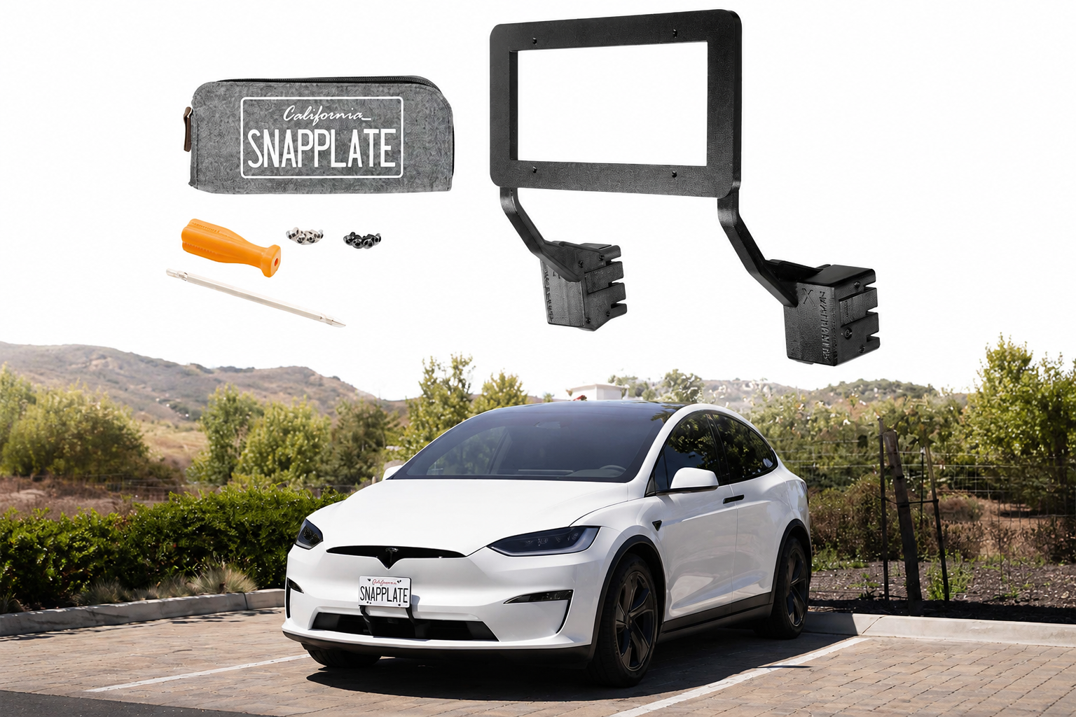 Tesla Model X SnapPlate Front License Plate Holder