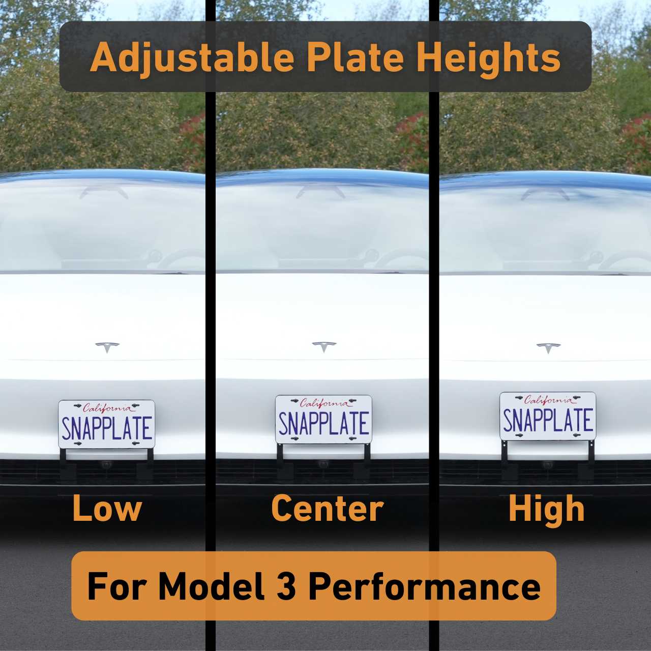 Tesla Model 3 SnapPlate Front License Plate Holder