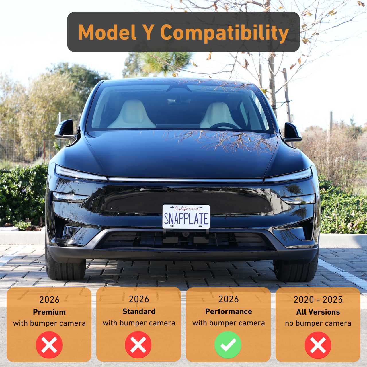 Tesla Model Y SnapPlate Front License Plate Holder