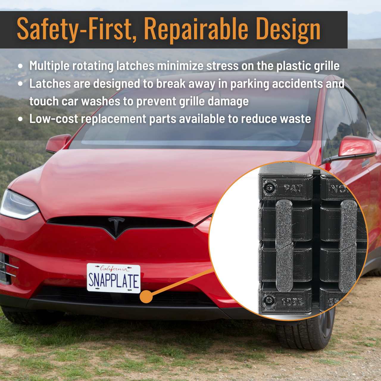 Tesla Model X SnapPlate Front License Plate Holder