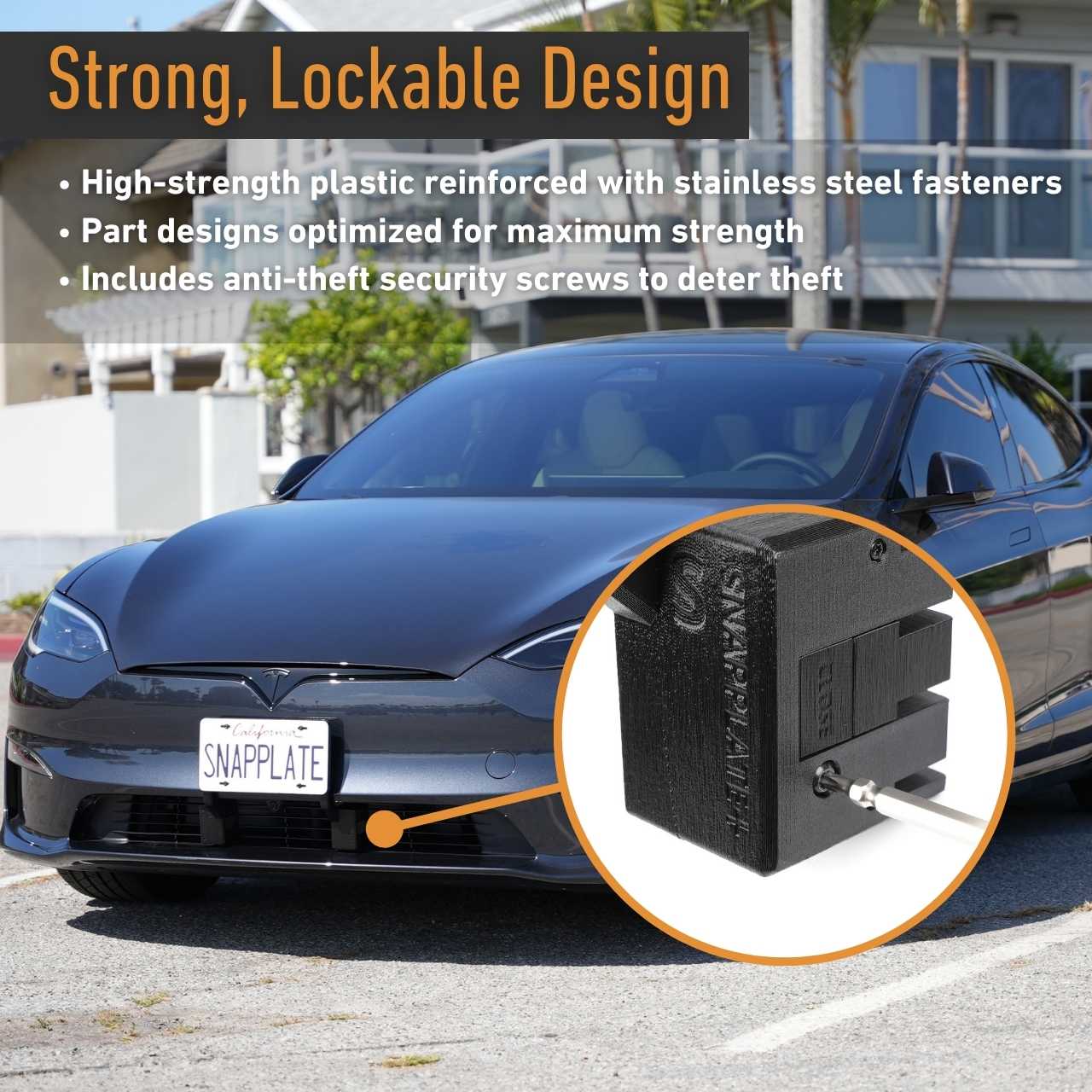 Tesla Model S SnapPlate Front License Plate Holder