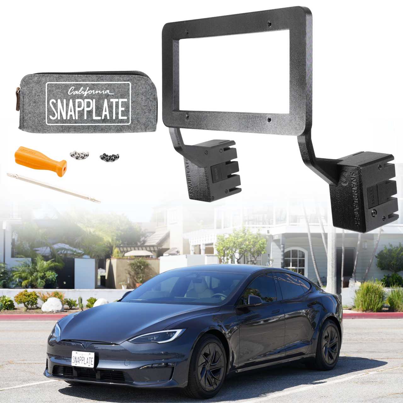 Tesla Model S SnapPlate Front License Plate Holder