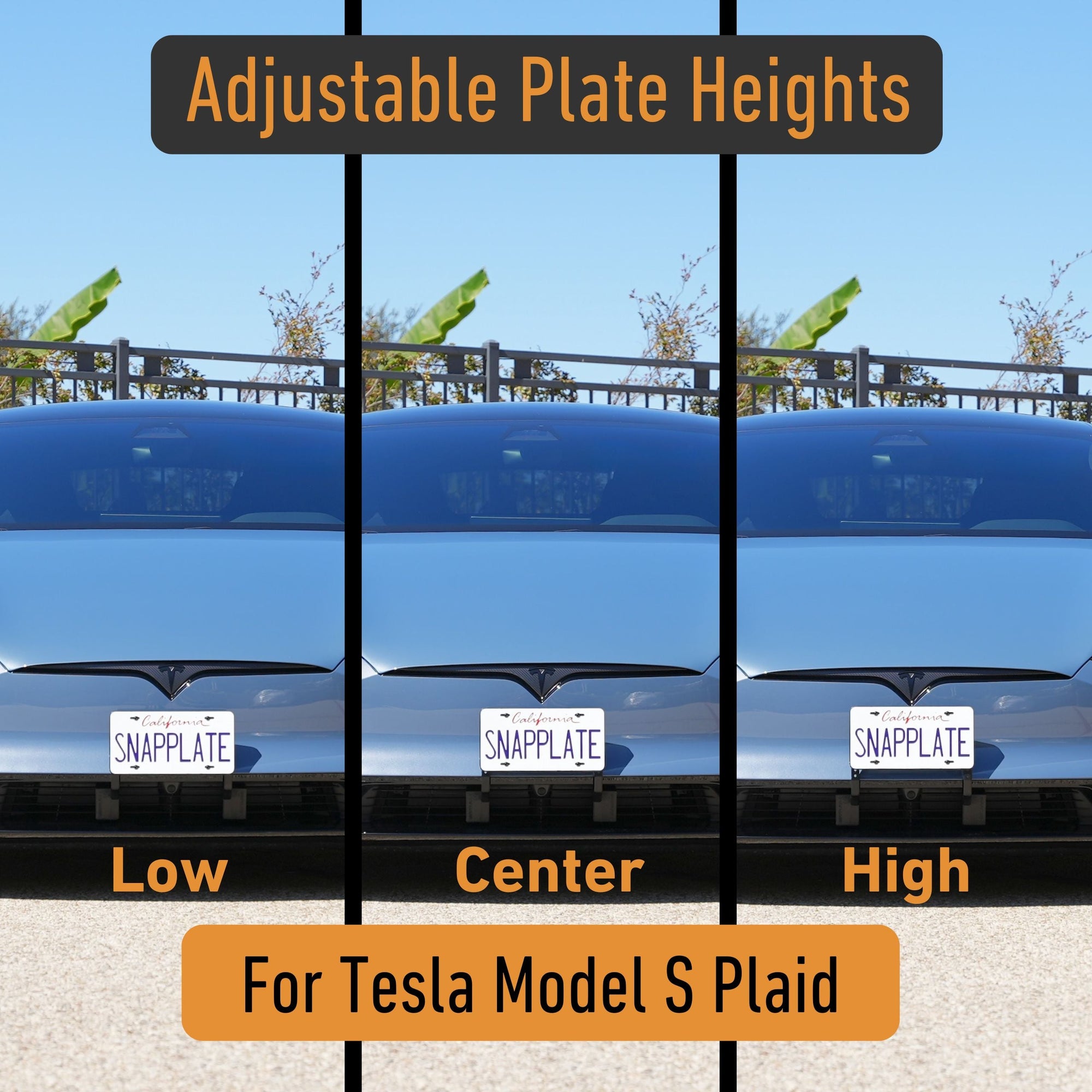 Tesla Model S SnapPlate Front License Plate Holder