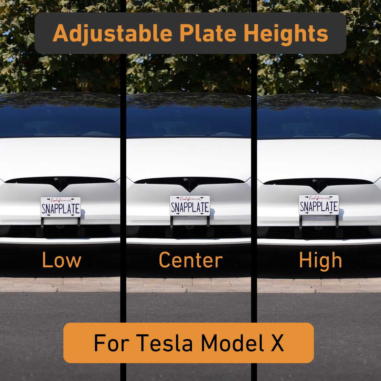 Tesla Model X SnapPlate Front License Plate Holder