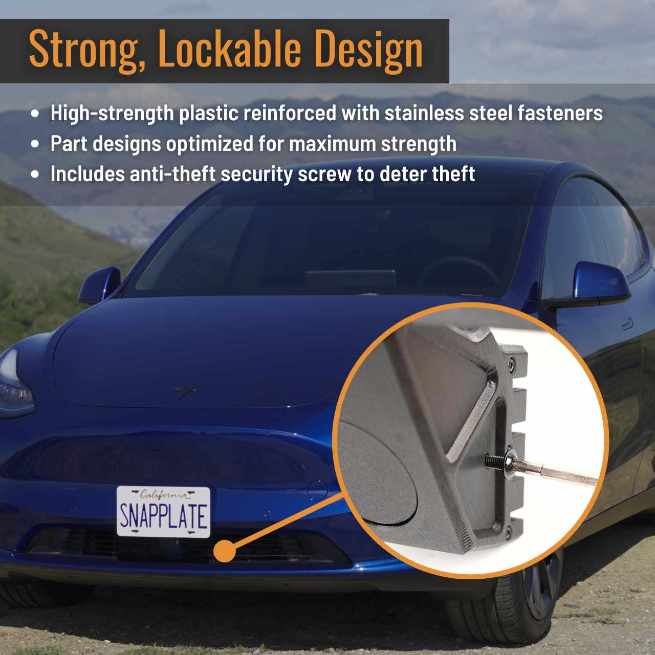 Tesla Model Y SnapPlate Front License Plate Holder