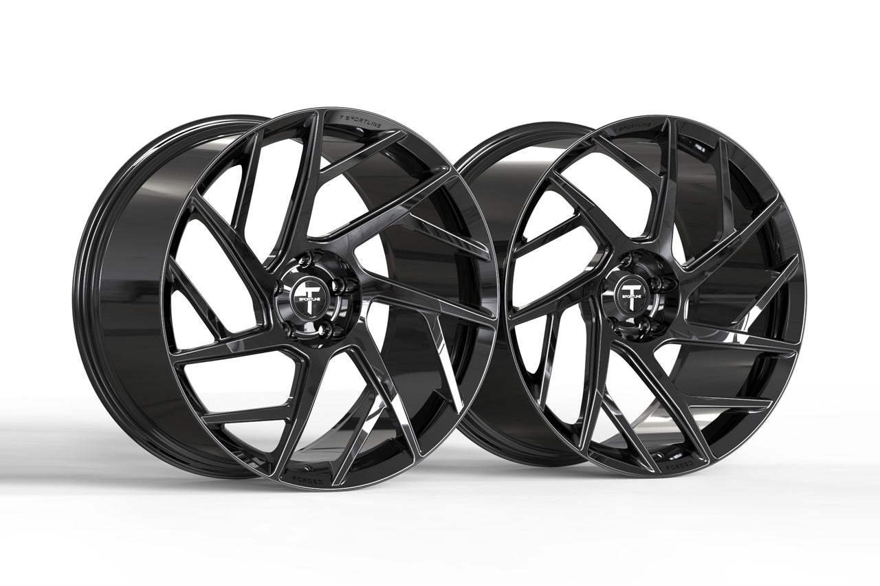 TS117D 21" Superwide Tesla Model S Plaid & Long Range Fully Forged Lightweight Tesla Wheels and Tire Packages