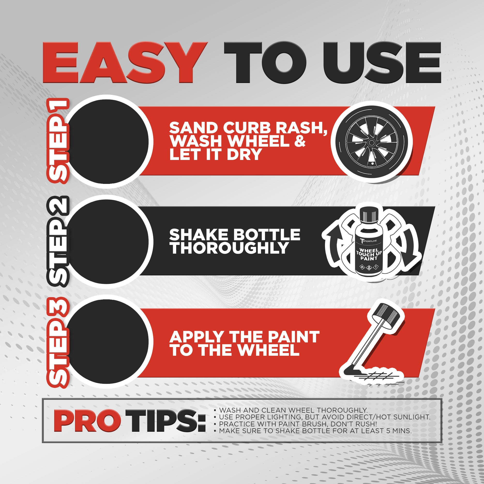 T Sportline Tesla Wheel Touch Up Paint & DIY Curb Rash Repair Kits