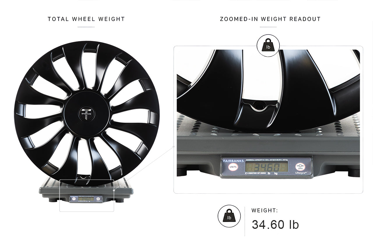 TSV 20x10-inch Tesla wheel weight