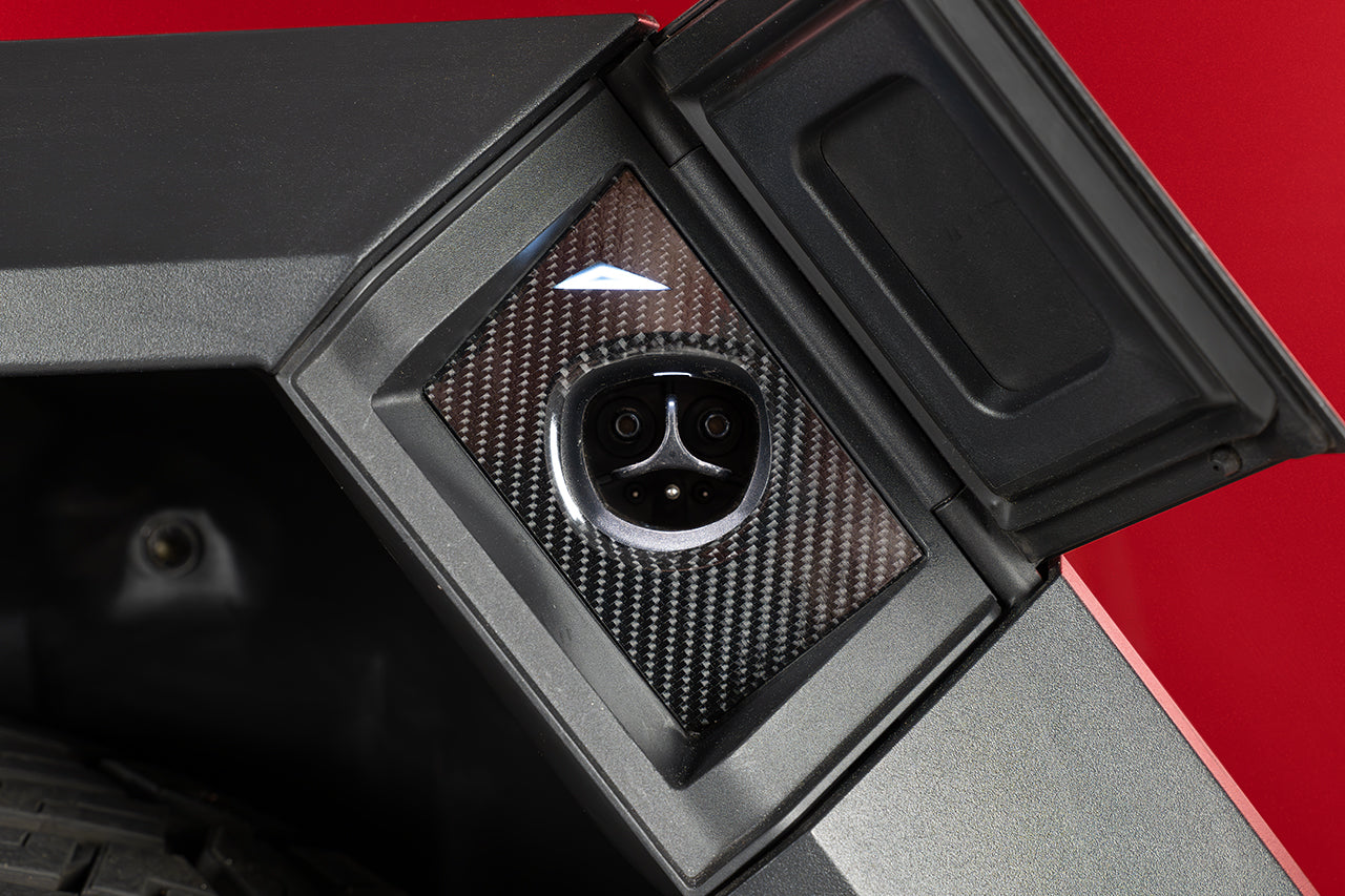 Tesla Cybertruck Charge Port Carbon Fiber Film Wrap Kit