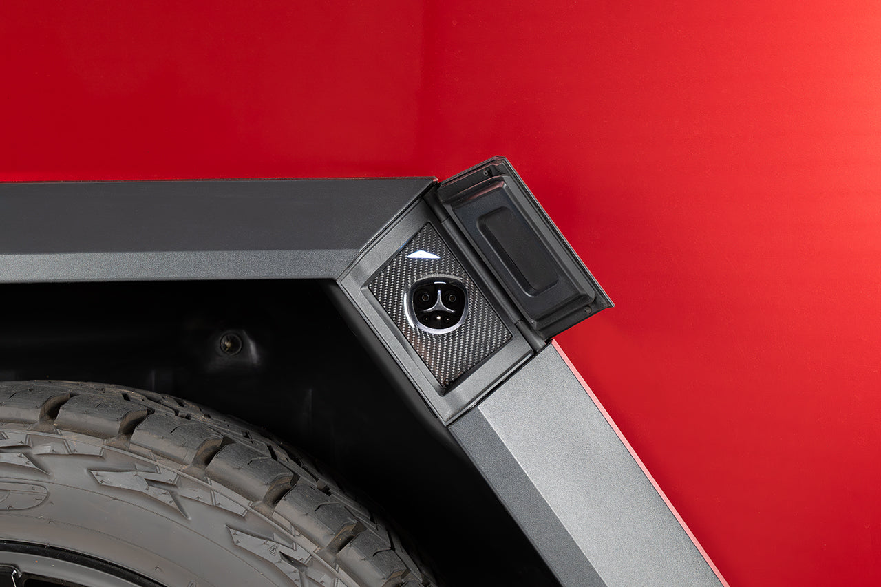 Tesla Cybertruck Charge Port Carbon Fiber Film Wrap Kit