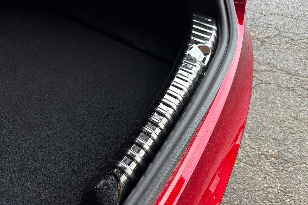 Tesla Model 3 Trunk Sill Brushed Black Stainless Steel Scratch & Scuff Protector