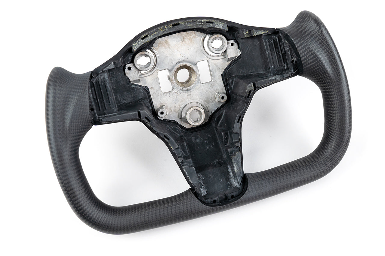 Tesla Model 3 / Y Premium Yoke Steering Wheel with Carbon Fiber or Stitched Leather & Heated Grips
