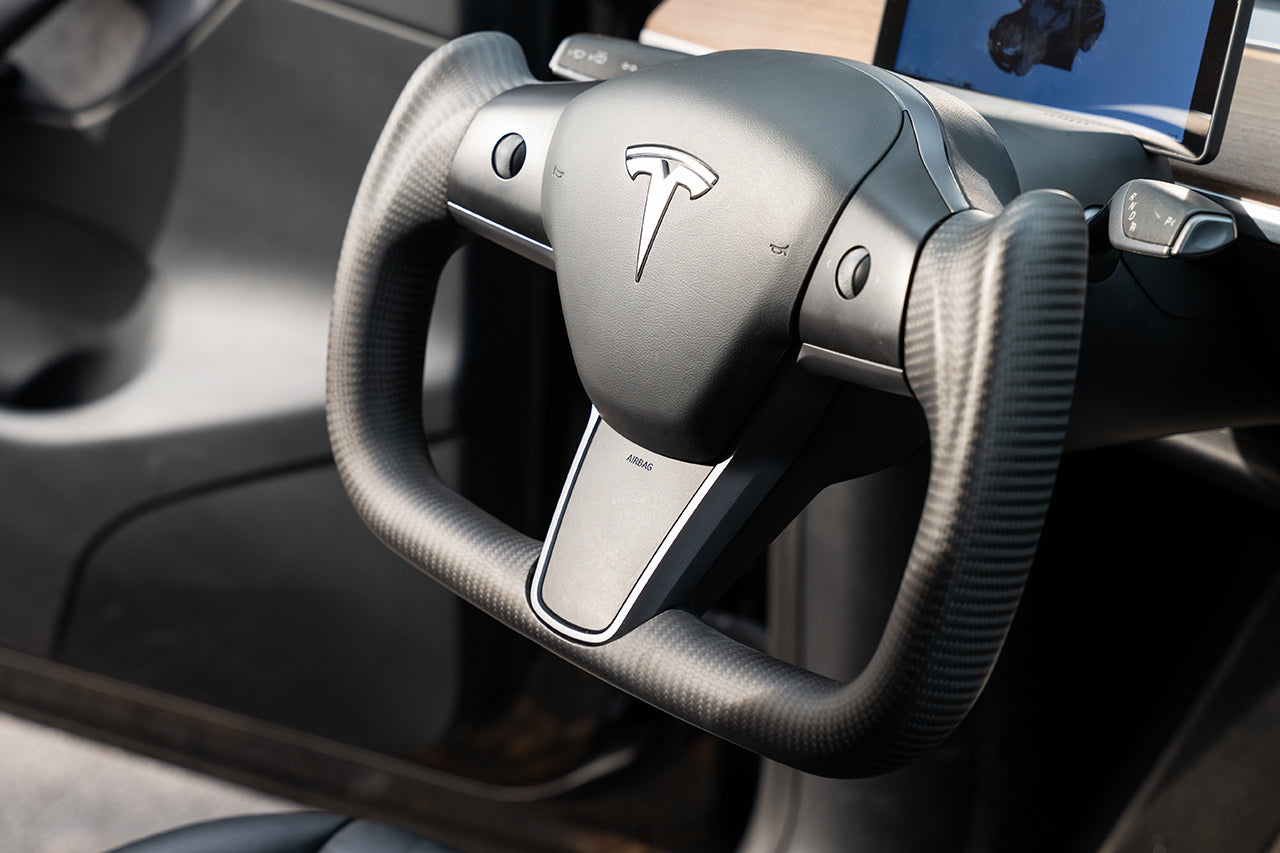Tesla Model 3 / Y Carbon Fiber Yoke Steering Wheel - T Sportline