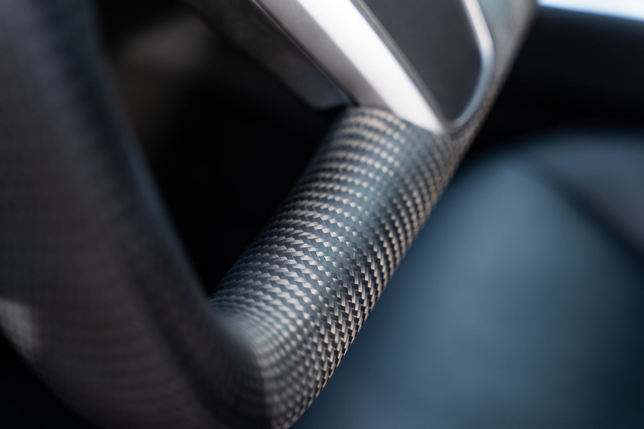 Tesla Model 3 / Y Premium Yoke Steering Wheel with Carbon Fiber or Stitched Leather & Heated Grips