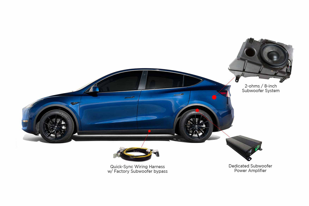 Tesla Model 3 / Y Audiophile Upgraded Sound System Speakers Subwoofer & Amplifier