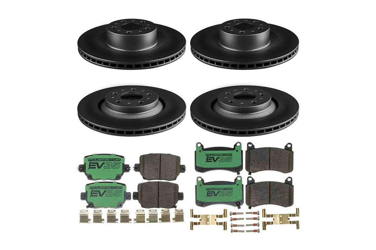 Tesla Model 3 / Y &quot;Dust &amp; Rust Free&quot; Upgrade Replacement Brake Rotor and Pad Set