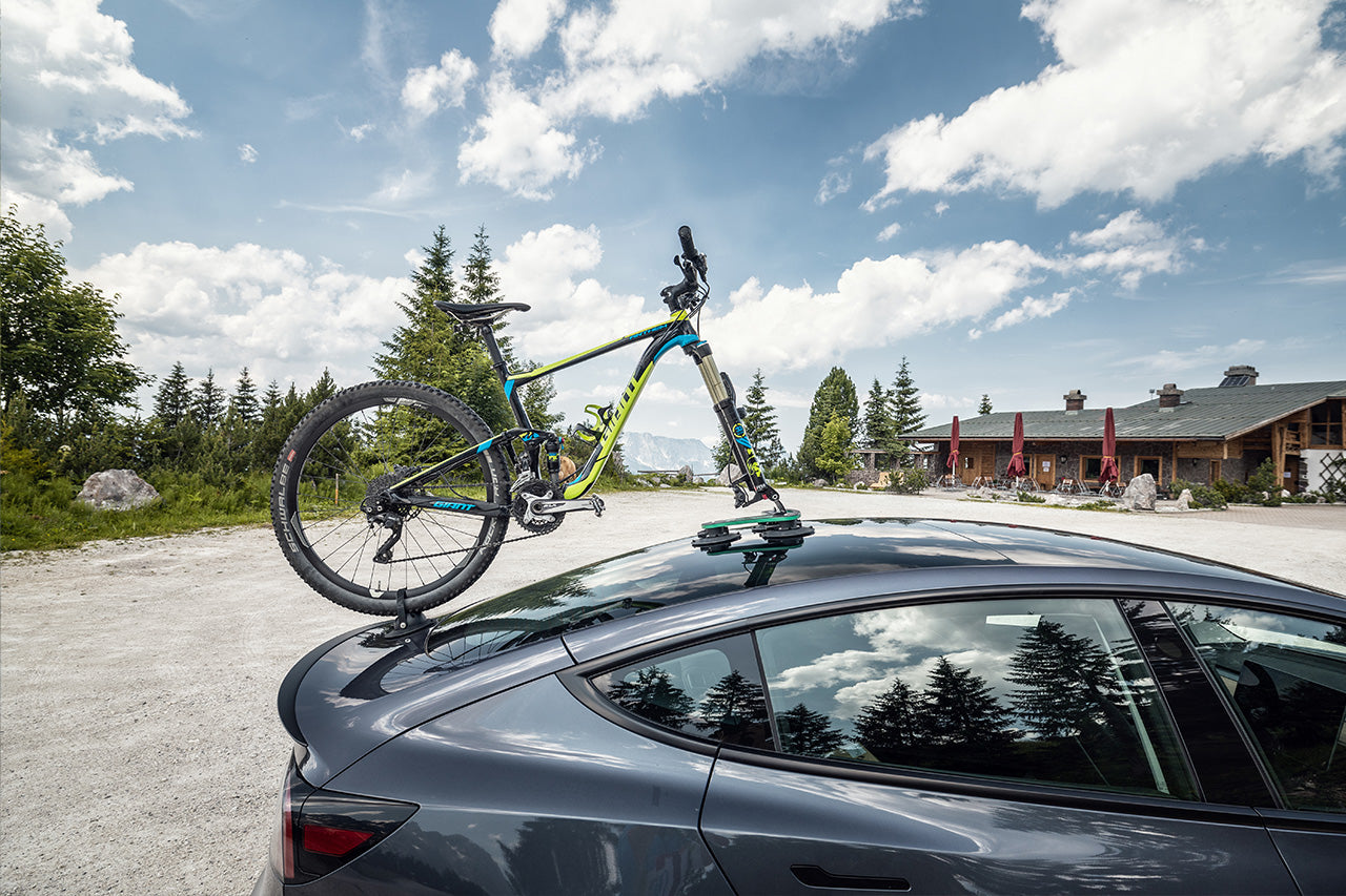 Tesla Vacuum Cup Quick Mount Roof Road & Mountain Bike TreeFrog Pro 1 Single Carrier Rack - One Bicycle