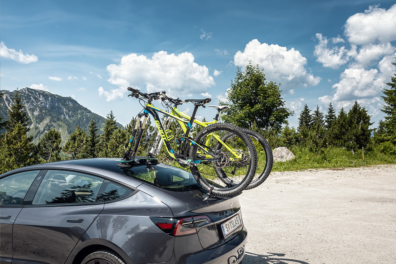 Tesla Vacuum Cup Quick Mount Roof Road & Mountain Bike TreeFrog Pro 2 Double Carrier Rack - Two Bicycles