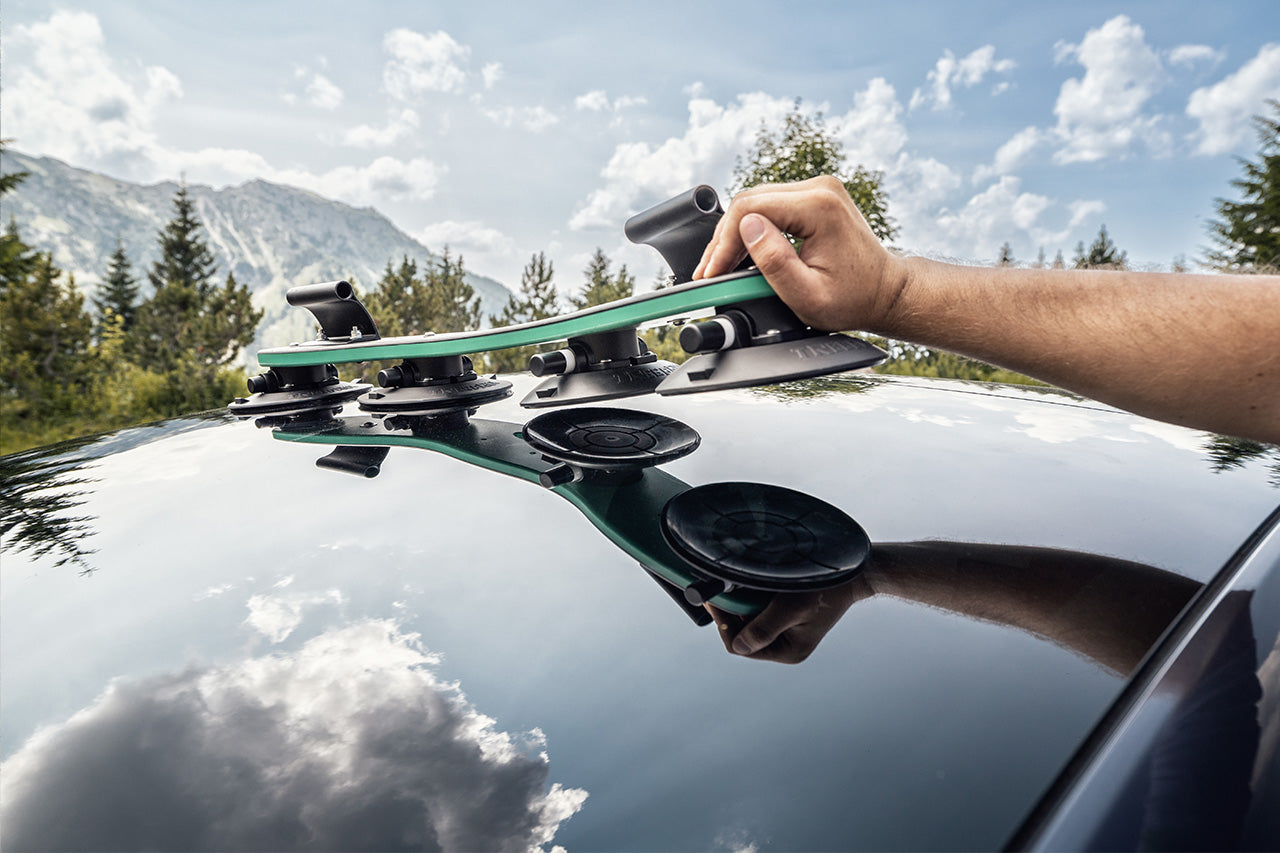 Tesla Vacuum Cup Quick Mount Roof Road & Mountain Bike TreeFrog Pro 2 Double Carrier Rack - Two Bicycles