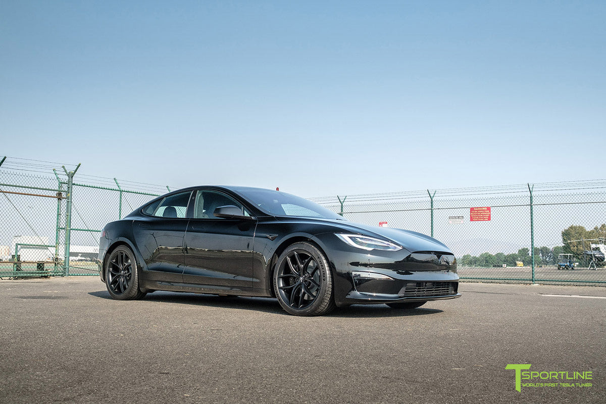 Tesla Model S Long Range &amp; Plaid TS5 20&quot; Wheel and Tire Package in Satin Black (Set of 4) Open Box Special!