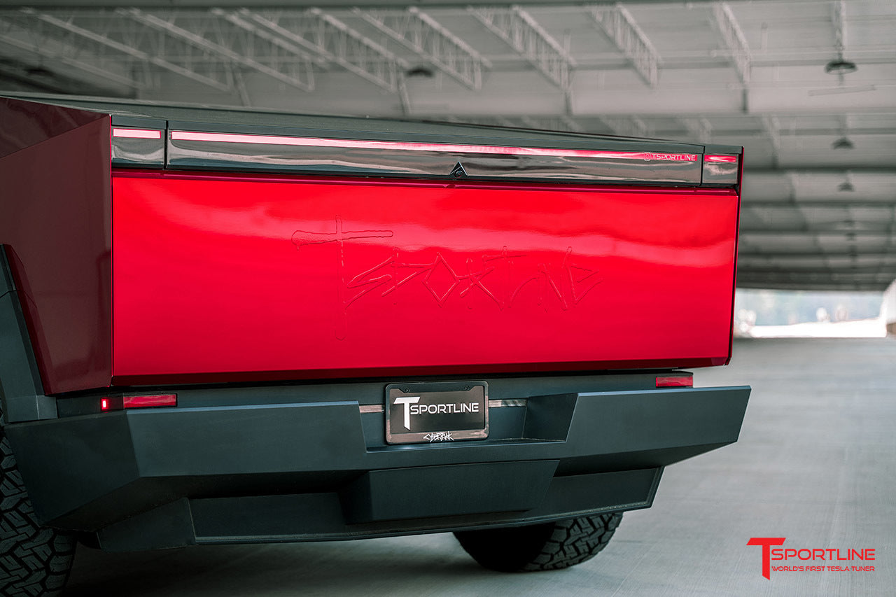 Custom Plotted Text in Tesla Cybertruck Graffiti Font - Vinyl Wrap Embossing or Overlay