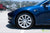 Deep Blue Metallic Tesla Model 3 with Brilliant Silver 18" TST Turbine Style Wheels by T Sportline