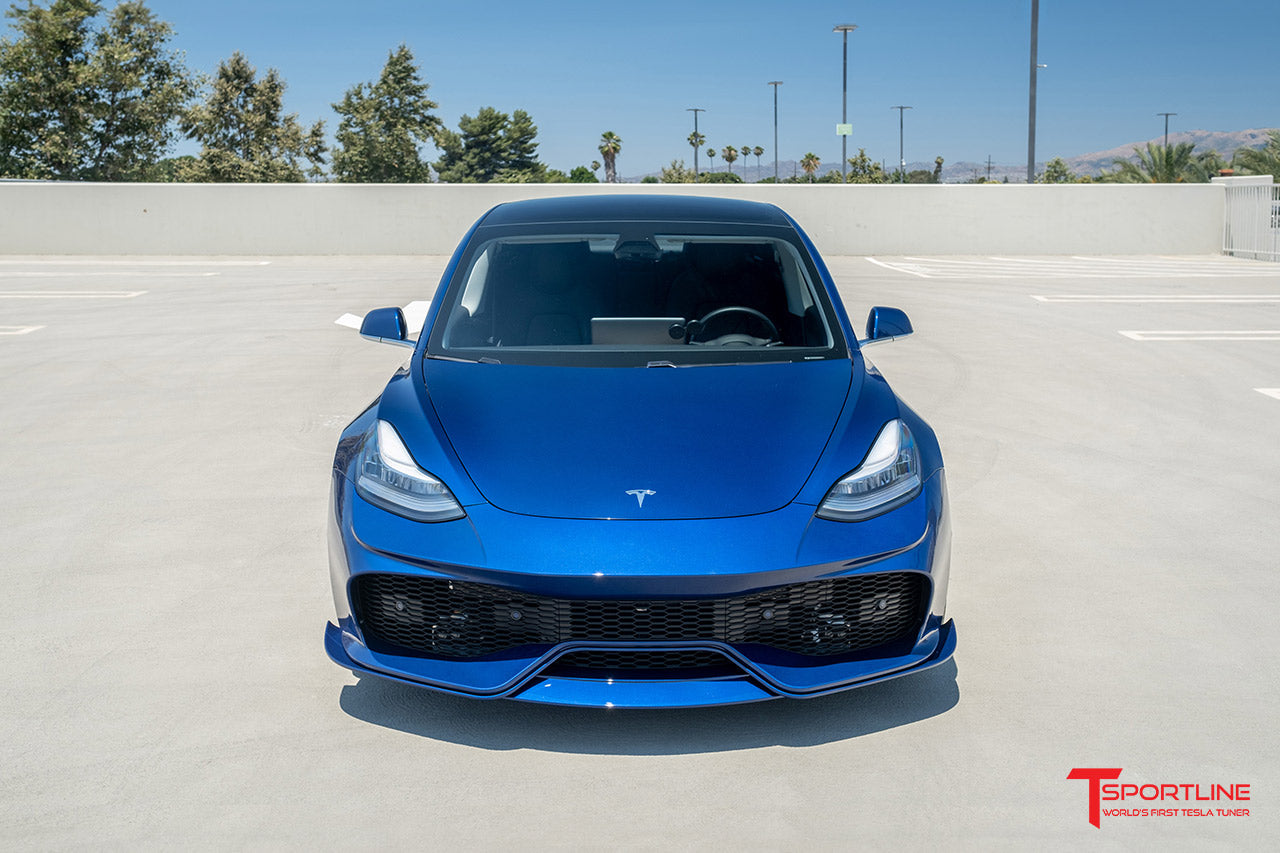 Tesla Model 3 Aero Sport Body Kit with Front and Rear Bumper Fascias & Wing Spoiler