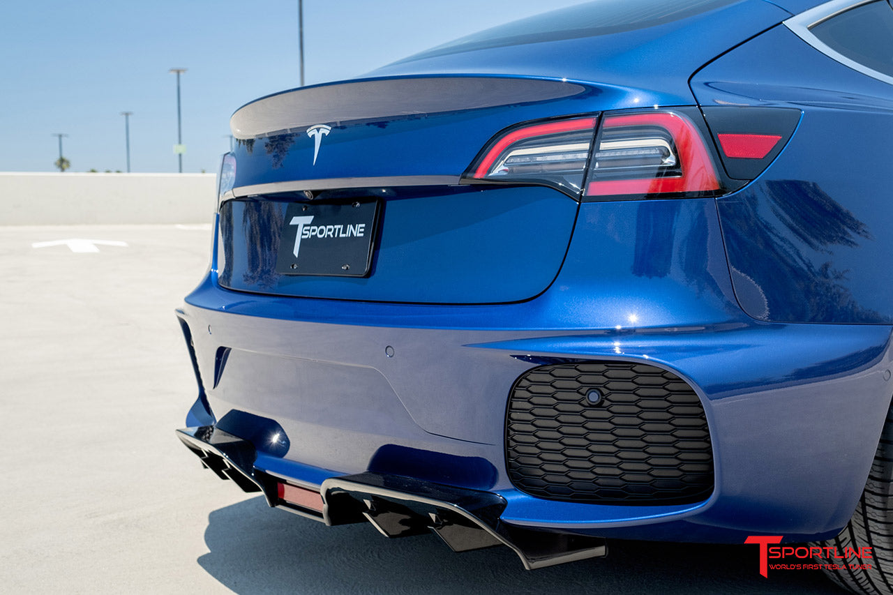 Tesla Model 3 Aero Sport Body Kit with Front and Rear Bumper Fascias & Wing Spoiler