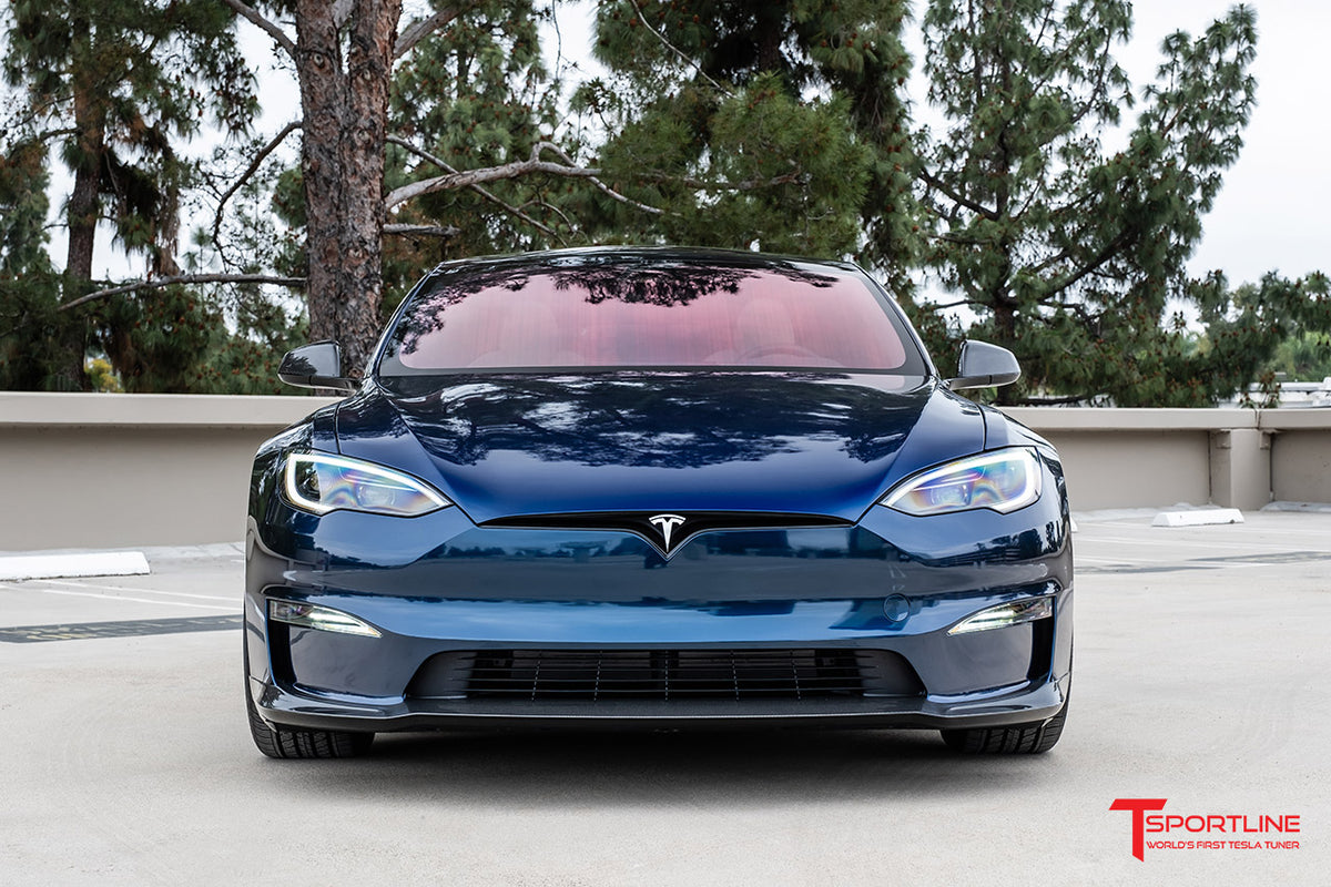 Tesla Model S Long Range &amp; Plaid Carbon Fiber Front Apron (2021 - Present)