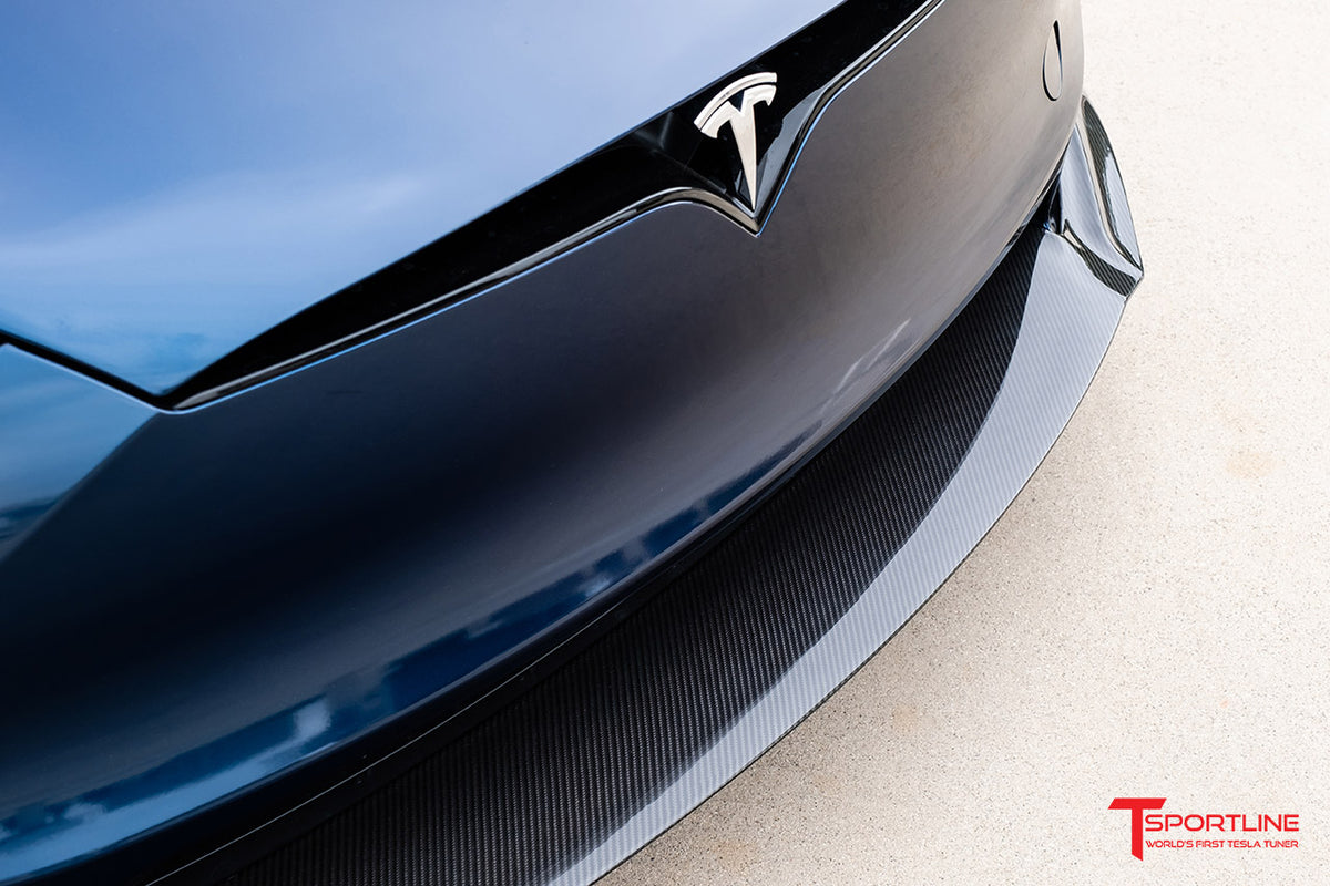 Tesla Model S Long Range &amp; Plaid Carbon Fiber Front Apron (2021 - Present)