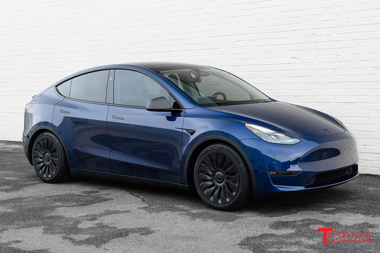 TSY14d Tesla Model Y Max Range Directional Aero Wheel Cover Set for 19" Factory Tesla Wheel