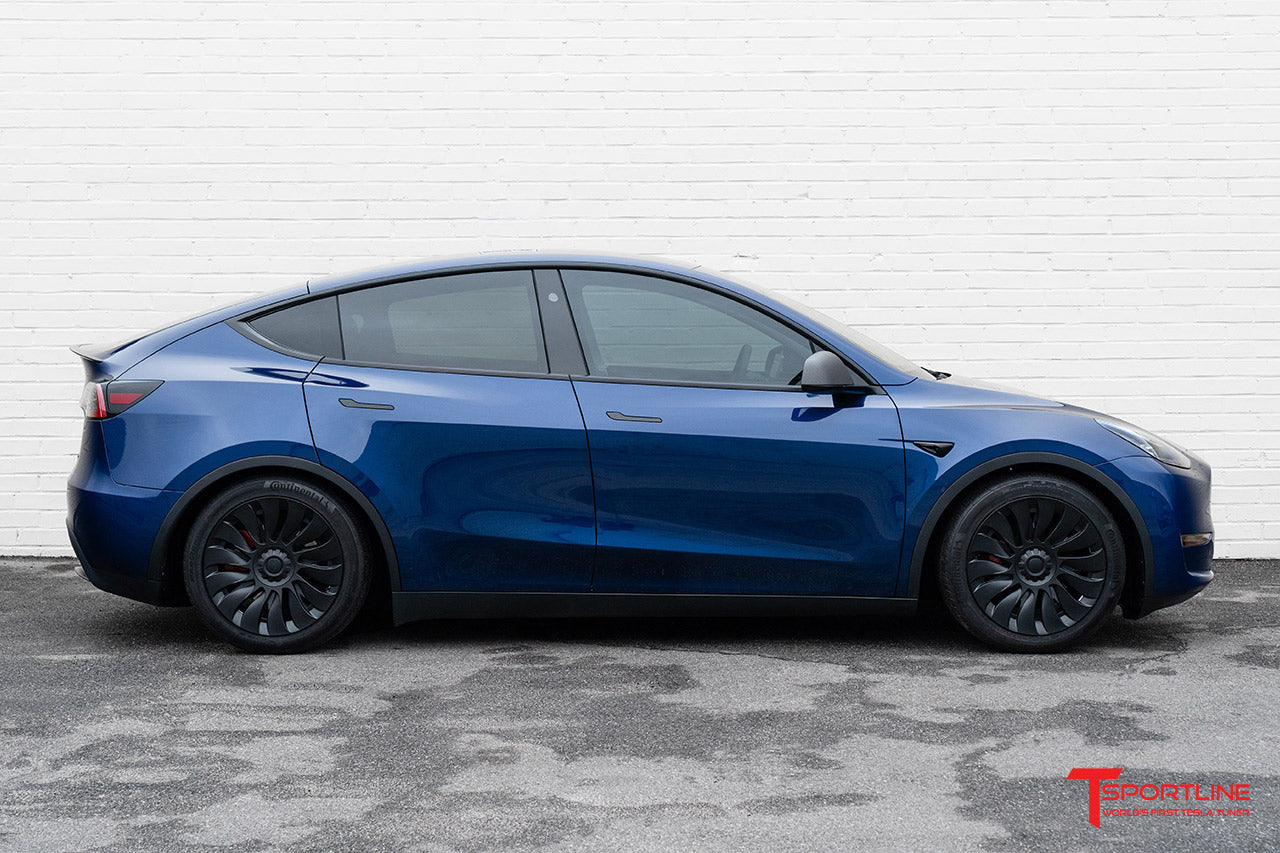 TSY14d Tesla Model Y Max Range Directional Aero Wheel Cover Set for 19" Factory Tesla Wheel