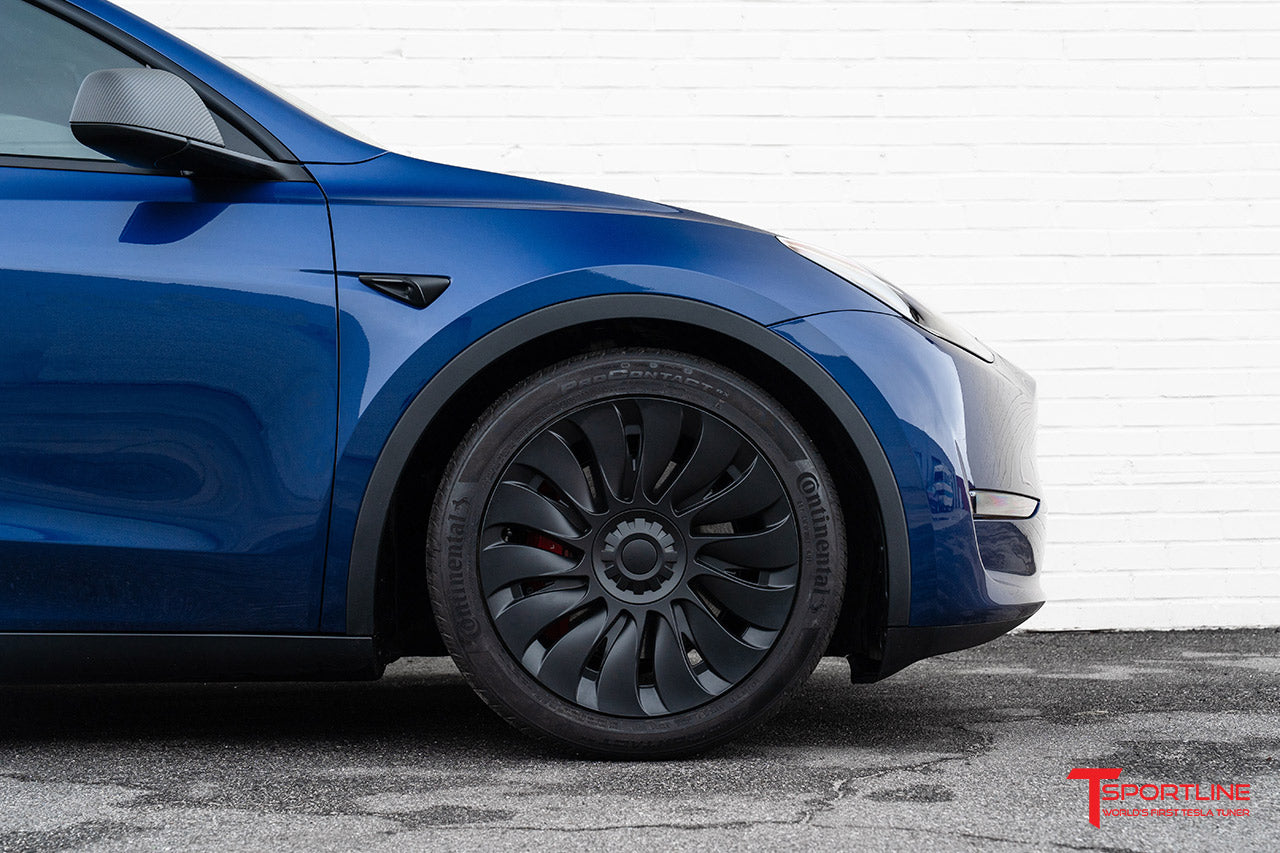 TSY14d Tesla Model Y Max Range Directional Aero Wheel Cover Set for 19" Factory Tesla Wheel