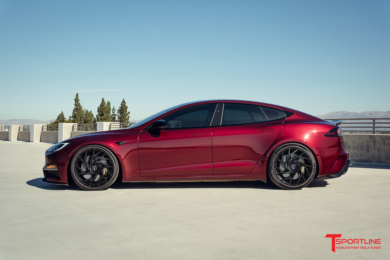 TS117D 21" Superwide Tesla Model S Plaid & Long Range Fully Forged Lightweight Tesla Wheels and Tire Packages