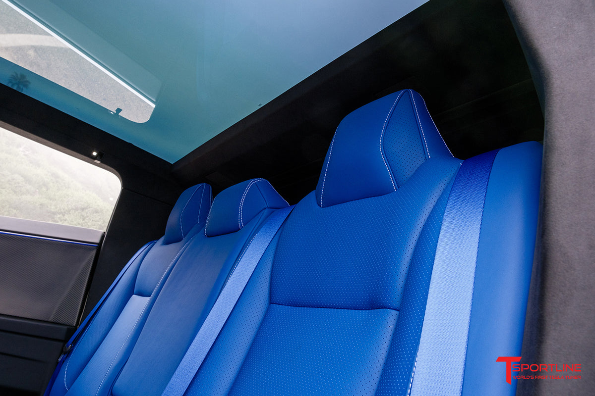 Custom Build - 2024 Tesla Cybertruck with Rolls Royce Blue Custom Leather Interior