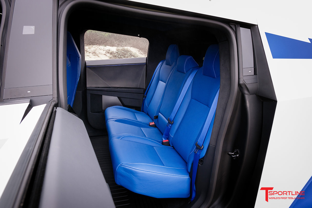 Custom Build - 2024 Tesla Cybertruck with Rolls Royce Blue Custom Leather Interior