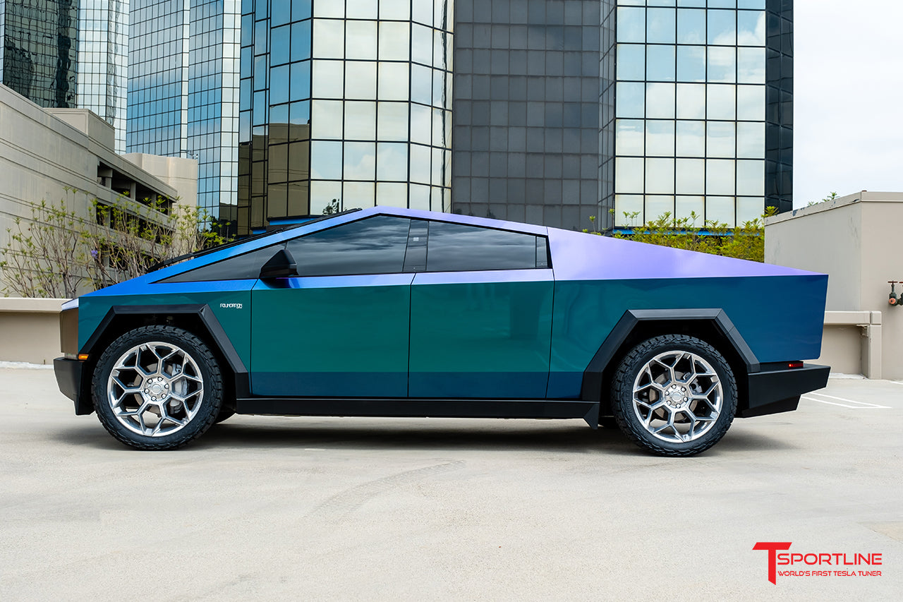 Super Saver! Tesla Cybertruck CT7 24" Fully Forged Lightweight Tesla Wheel and Tire Package (Set of 4)