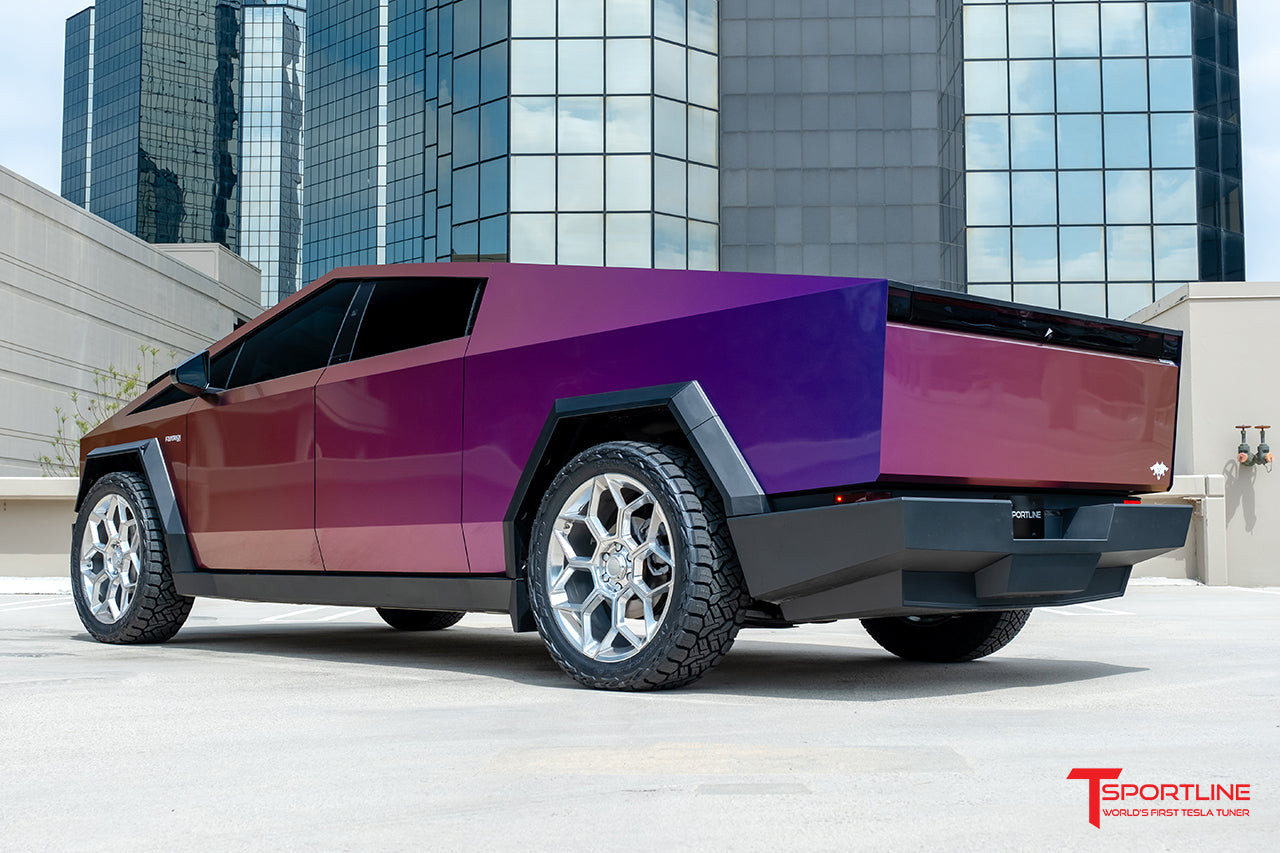 Super Saver! Tesla Cybertruck CT7 24" Fully Forged Lightweight Tesla Wheel and Tire Package (Set of 4)